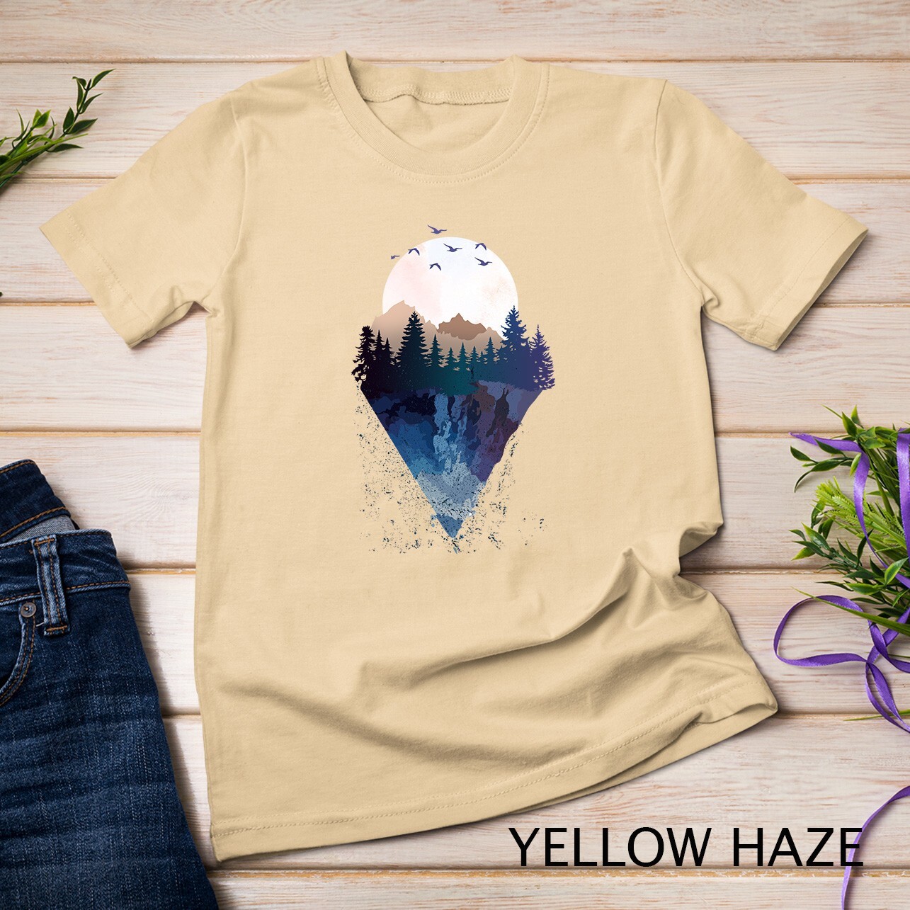 Funny Geometric Mountain Abstract Geometry Outdoor Gifts T-Shirt Unisex T-shirt