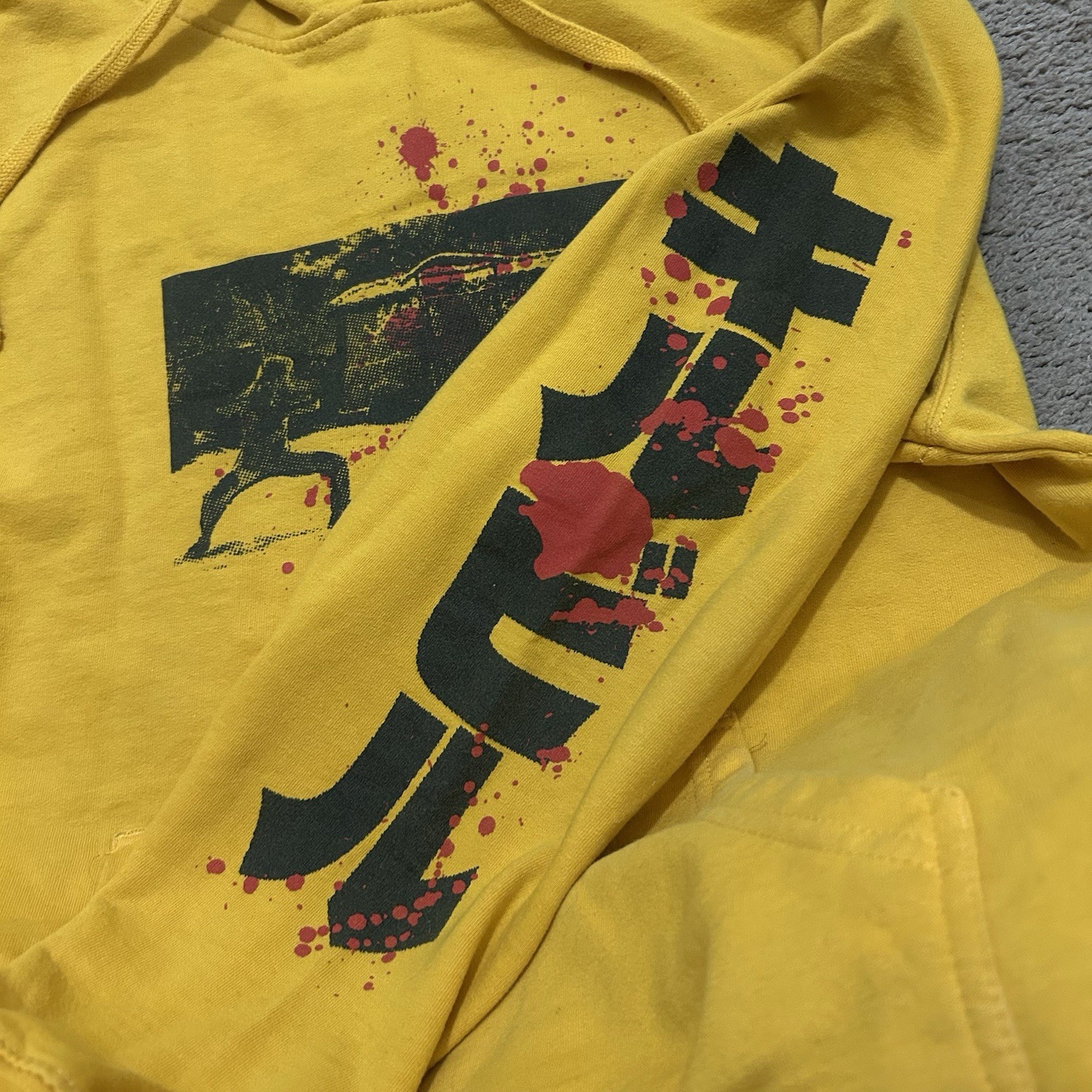Rucking Fotten Kill Bill Vol 1 Hoodie Yellow Quentin Tarantino Movie L Mens