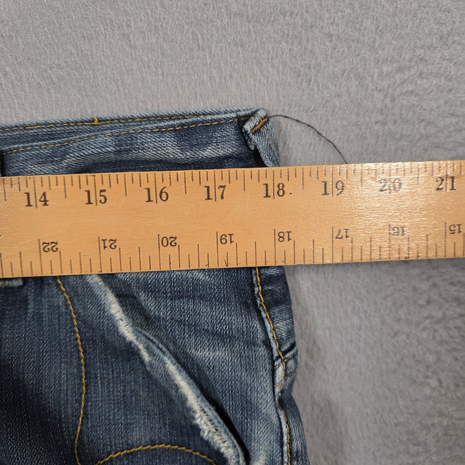 G Star Raw Jeans Mens 36×33 (Measured) Blue 3301 Straight Distressed Denim