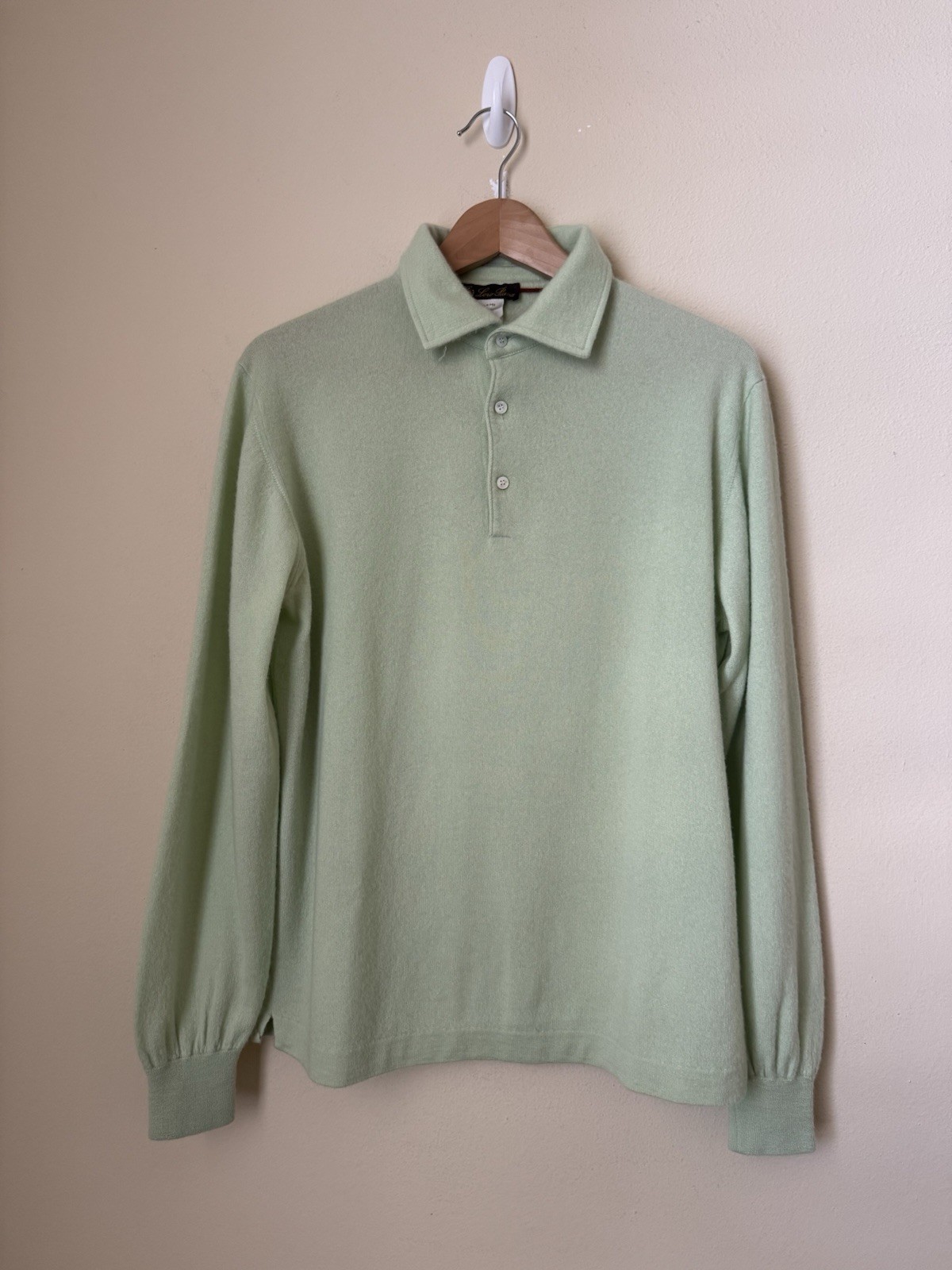 Loro Piana 100% Cashmere Polo Shirt Mint Green 50