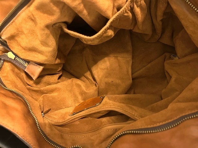 Patricia Nash Distressed Cognac Brown Leather Tassel Bucket Tote Bag