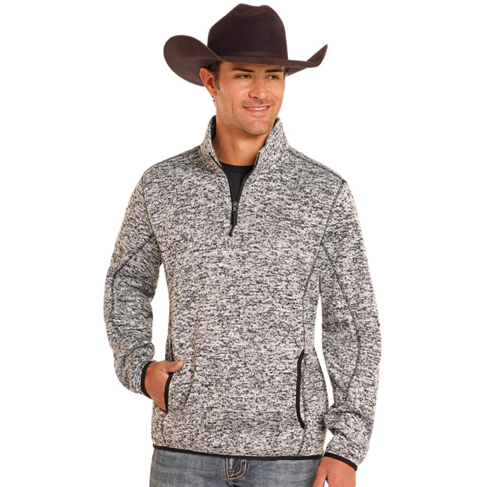 Powder River Outfitters Men’s Knit Melange Black Pullover DM91C04101-01