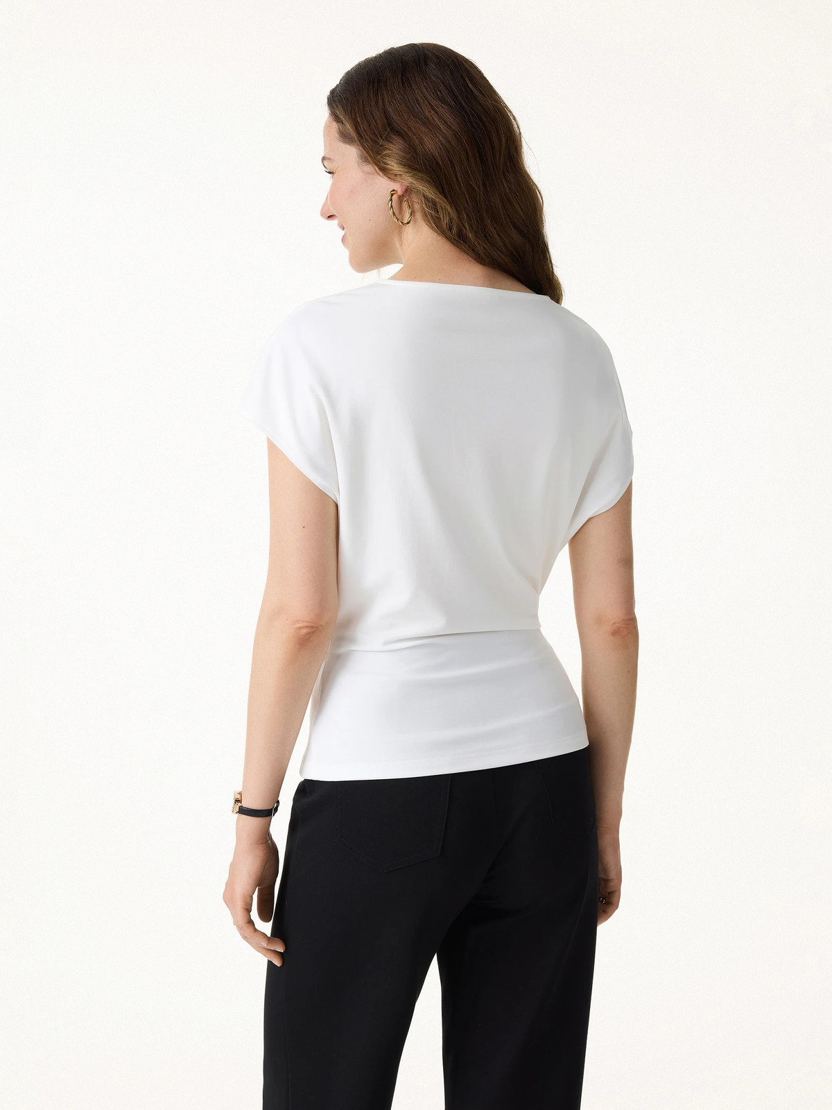OGL Cooling Ponte Relaxed Round Neck Tucked Top