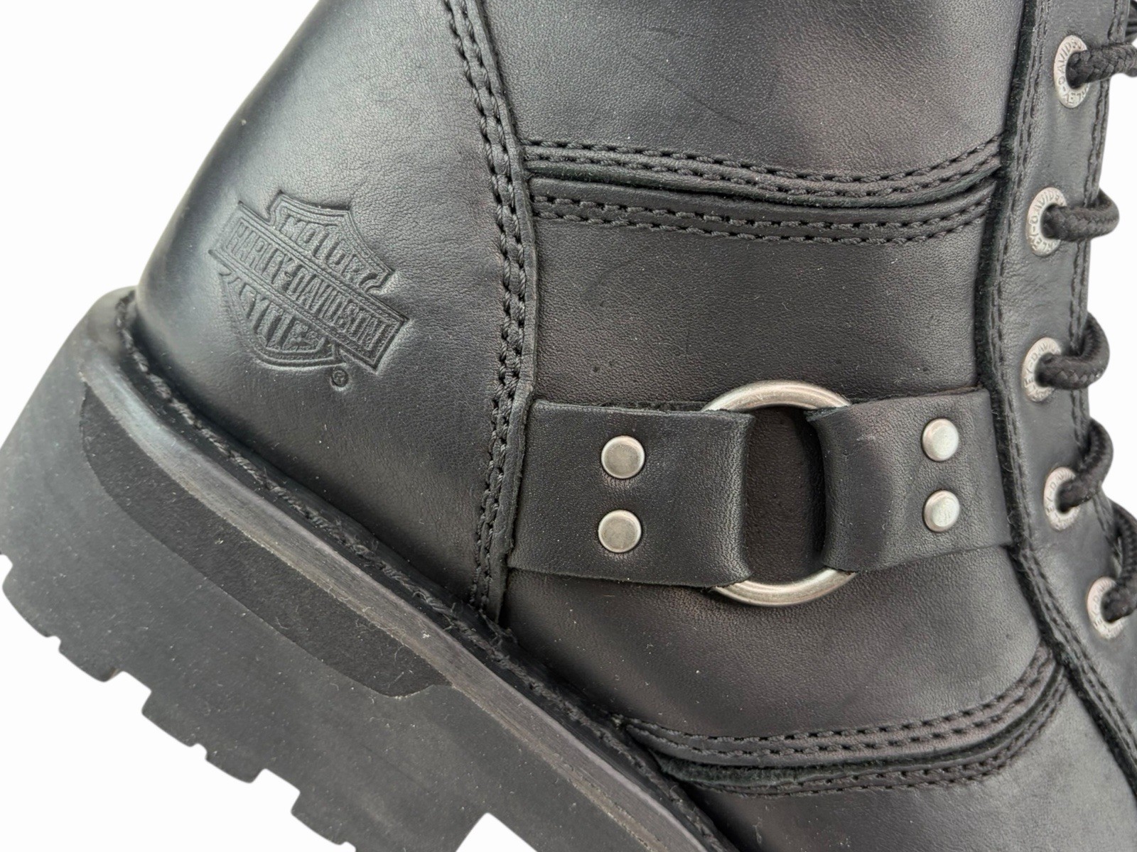 Harley Davidson Maddy 6-Inch Lace Up Black Boots Zipper D84189 Womens 11 M Black