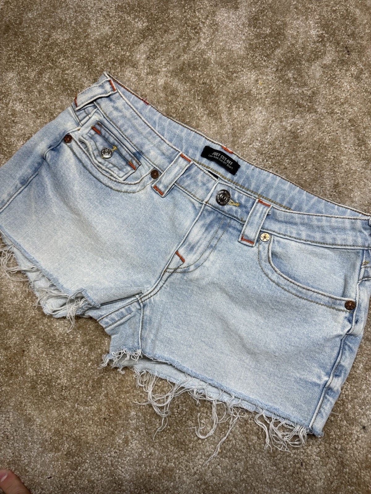 True Religion Brand Jeans Joey Cut-off Distressed womens jean Shorts size 30 NEW