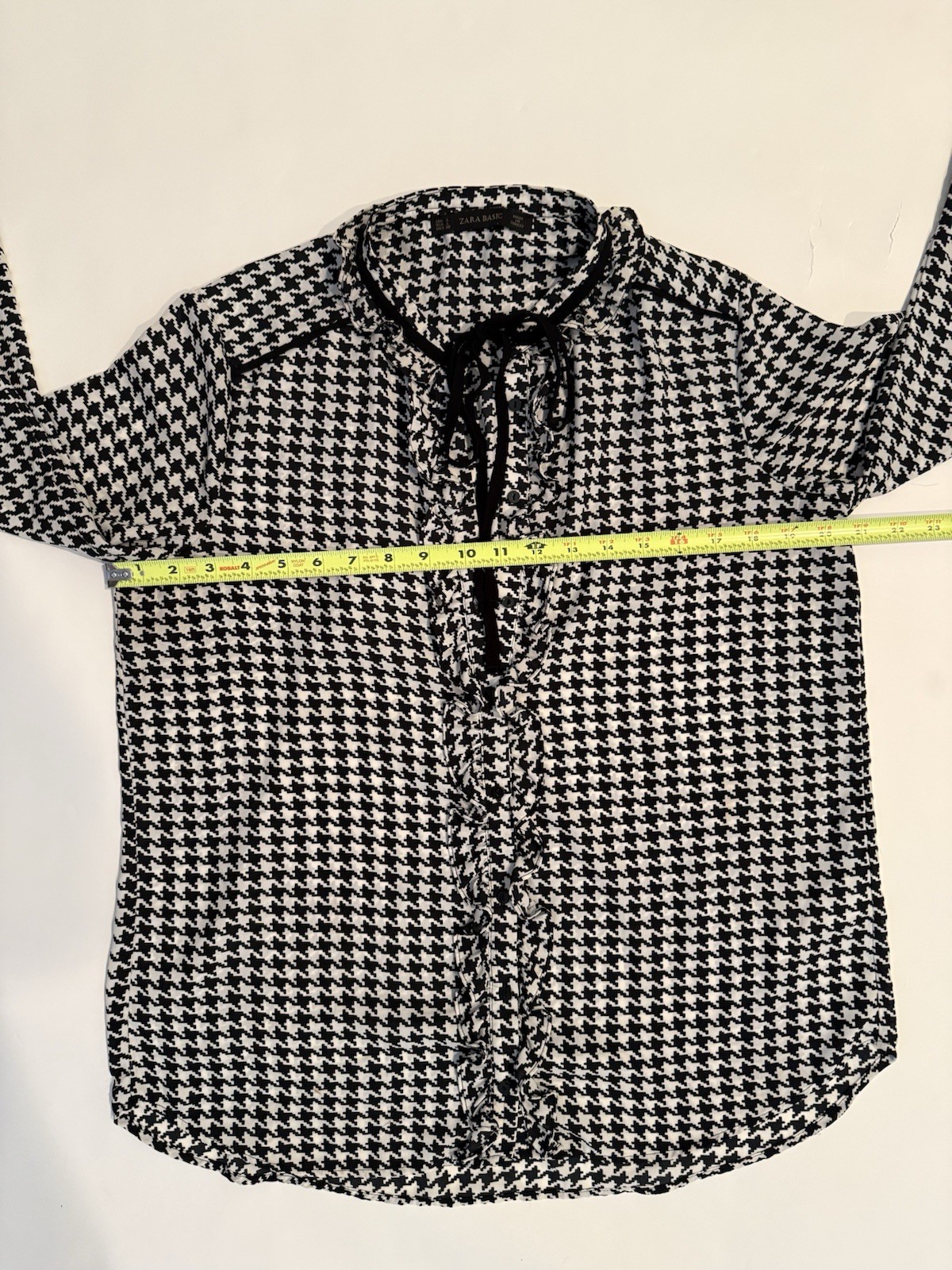 Zara Houndstooth Blouse Size Large