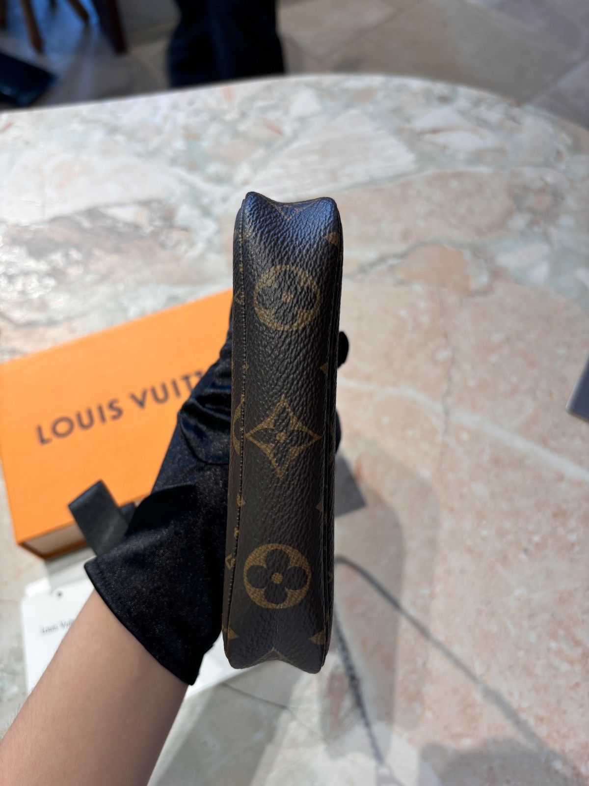 Louis Vuitton Classic Monogram Chain Strap Mini Bag Coated Canvas Leather