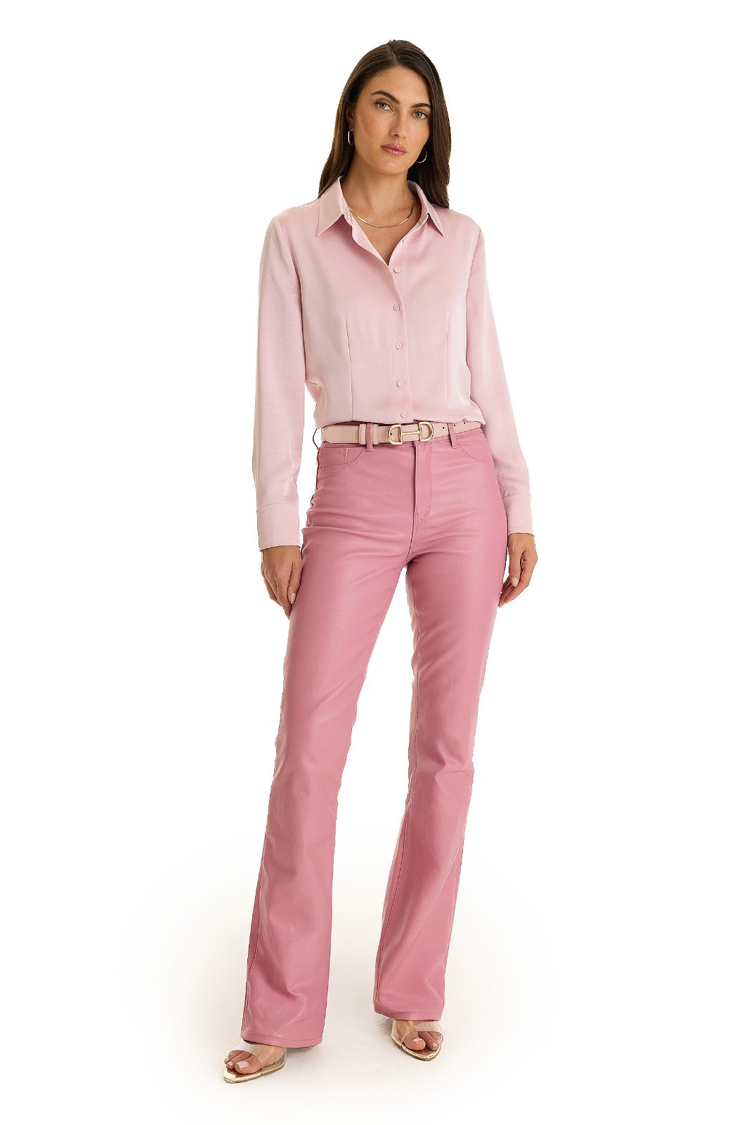 Paulina Silk Blouse, Button-Down Shirt Mauve THE NOLI SHOP