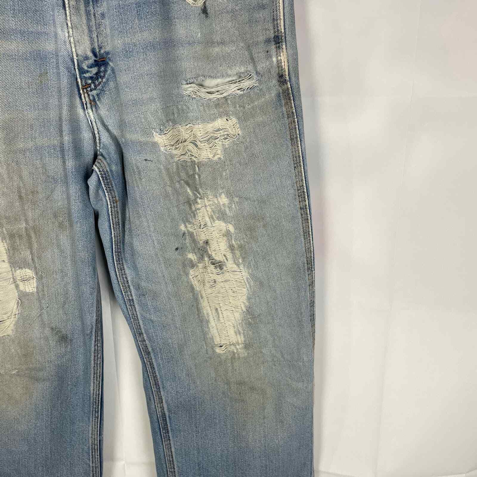 Tyndale FR Jeans Flame Resistant F290T Carpenter 35 X 32 Light Wash Distressed