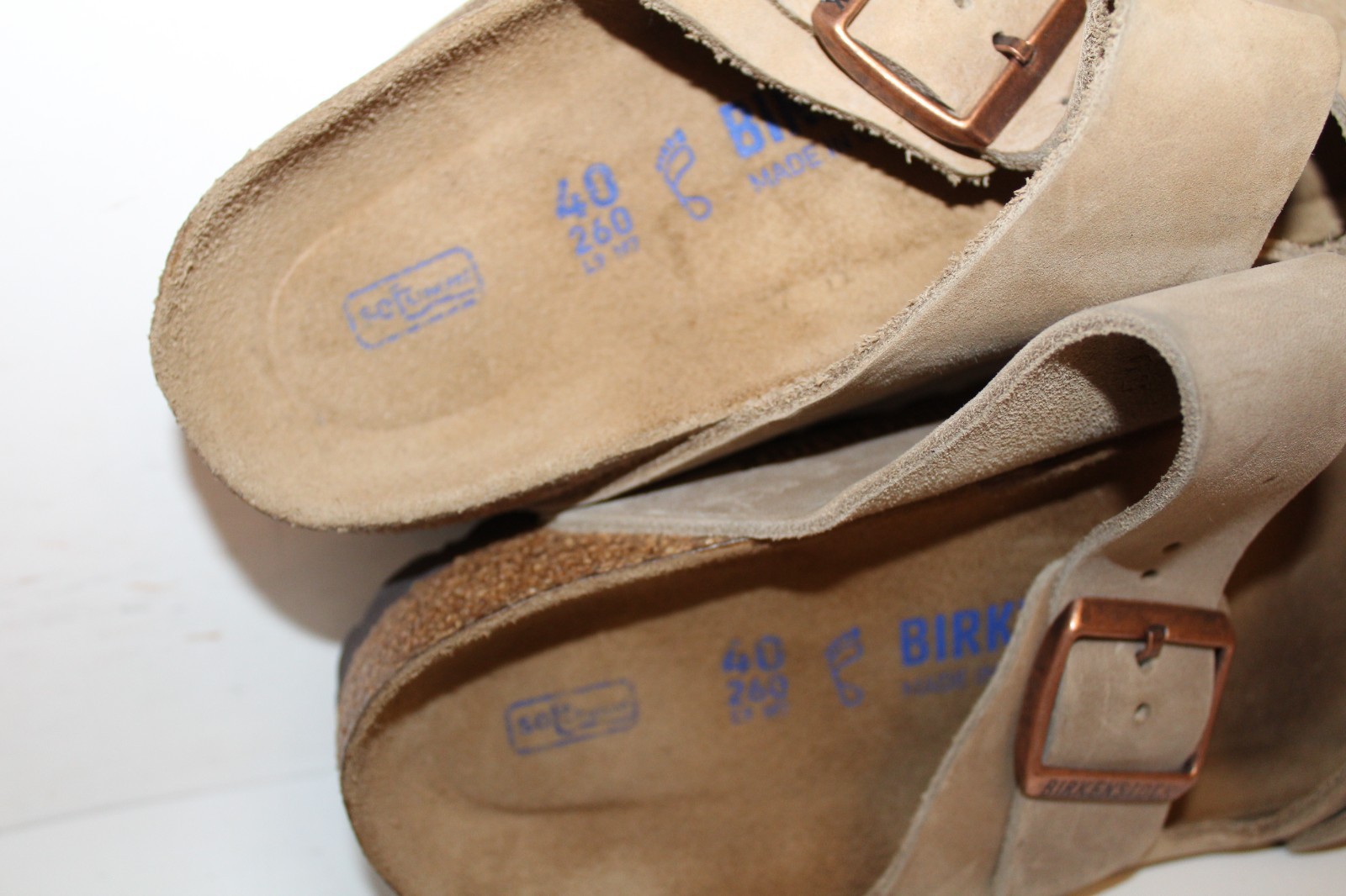 Birkenstock Arizona Leather Sandals Womens Sz 9 Regular/Wide Soft Footbed (READ)