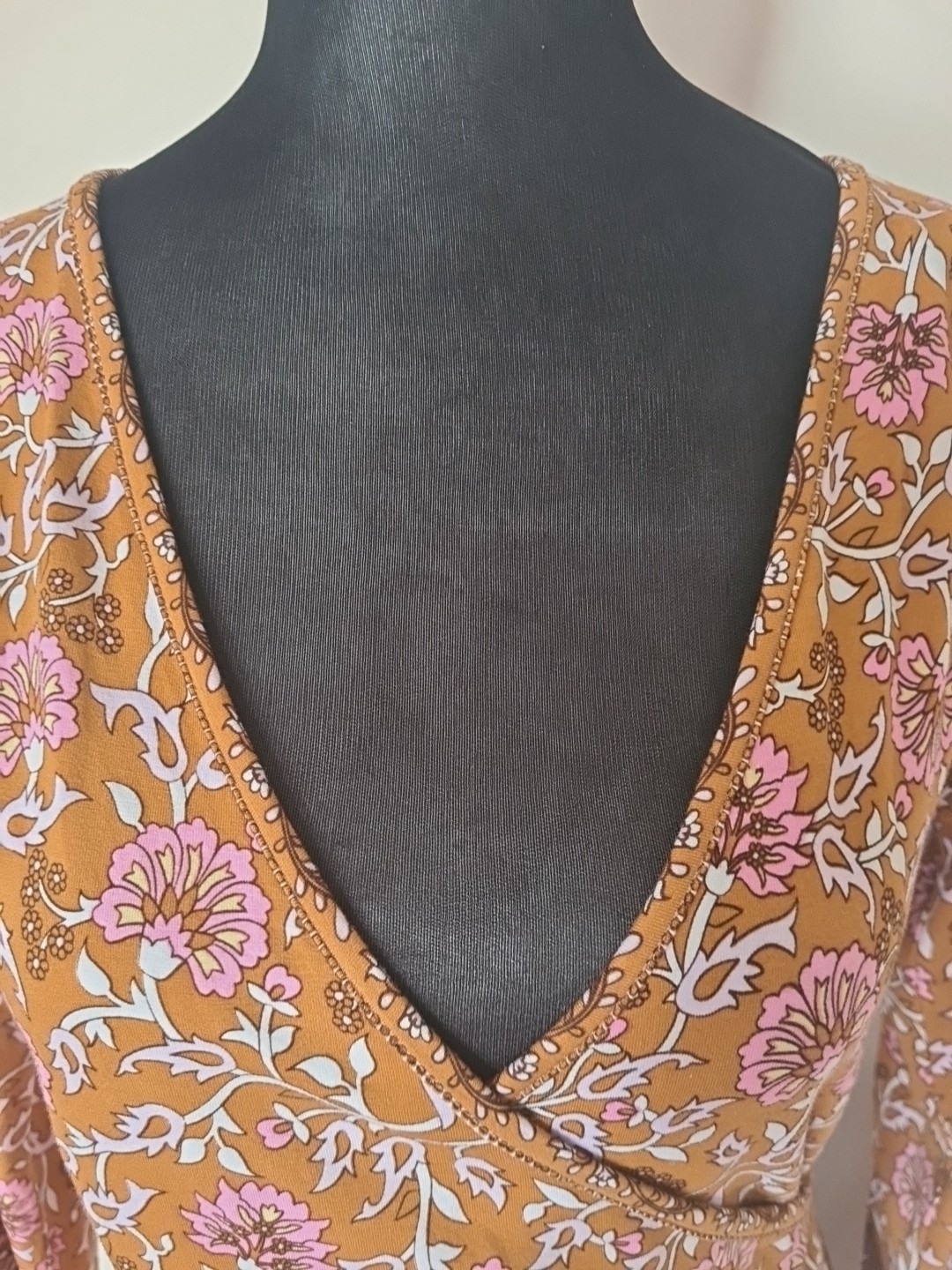 Arnhem Soi Gypsy Brown Pink White Bohemian Hippie Wrap Around Top 10 👇check