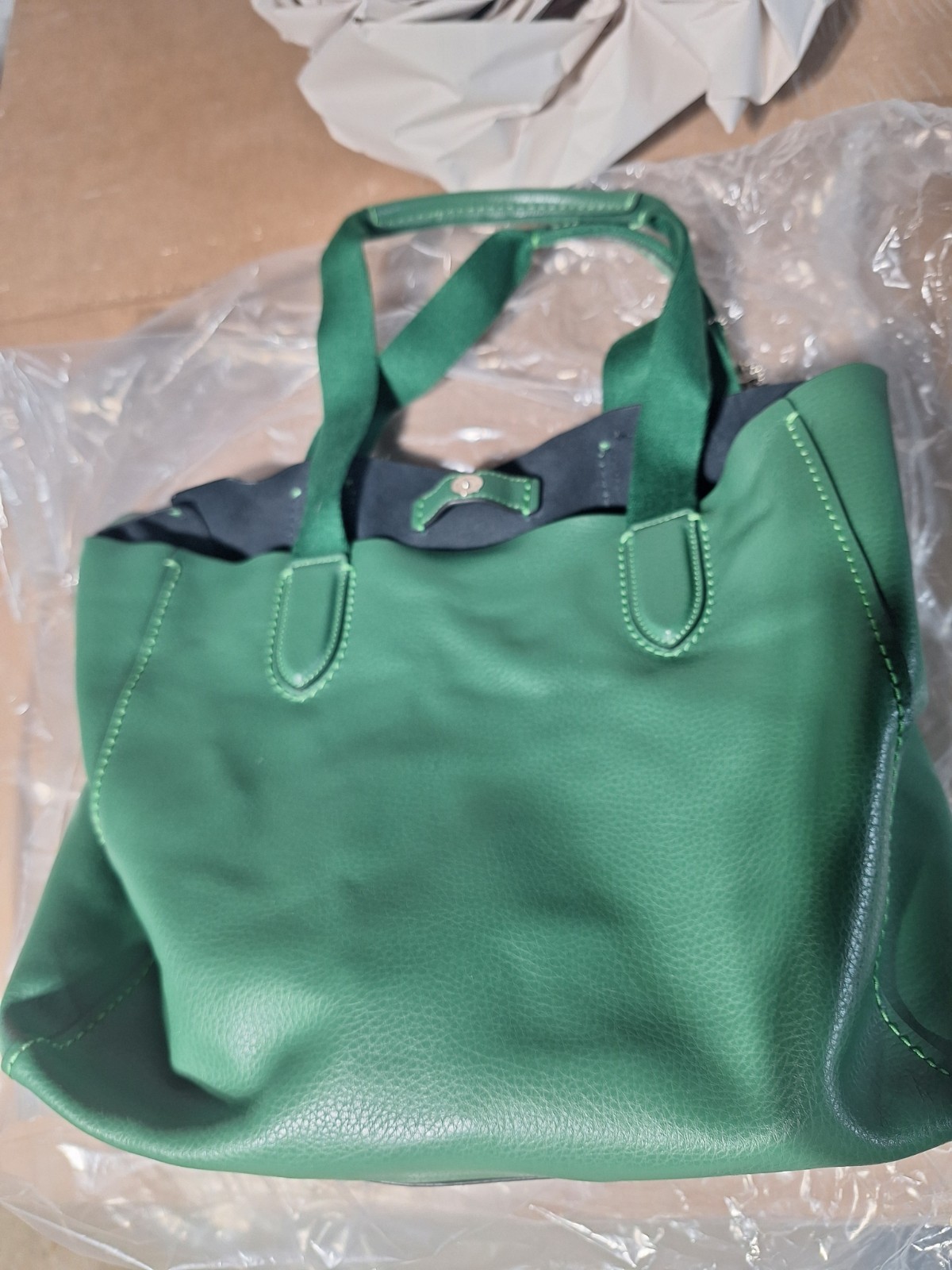 Green leather coach purse 13 inches width 9 inches length 9 inches deep