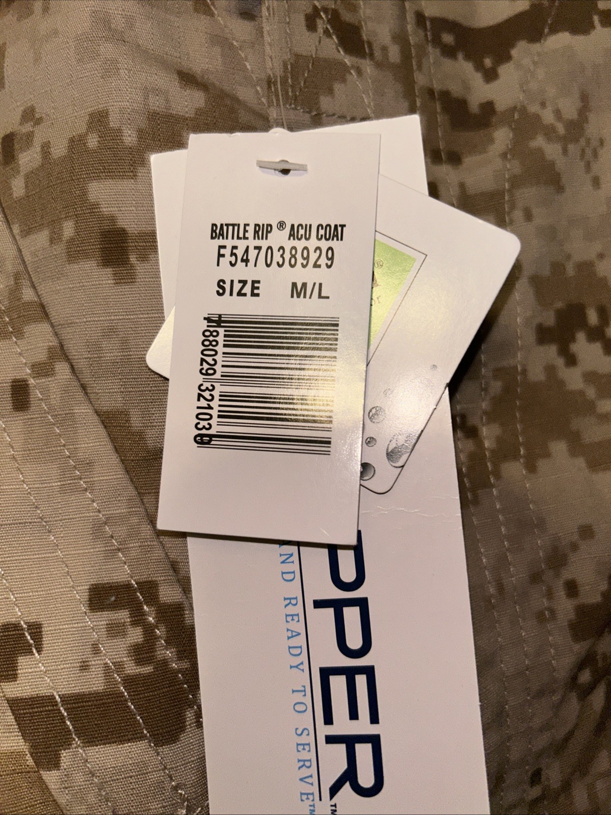 PROPPER POLY COTTON RIPSTOP ORIGINAL ACU MILITARY TACTICALCOAT MEN MEDIUM/Long