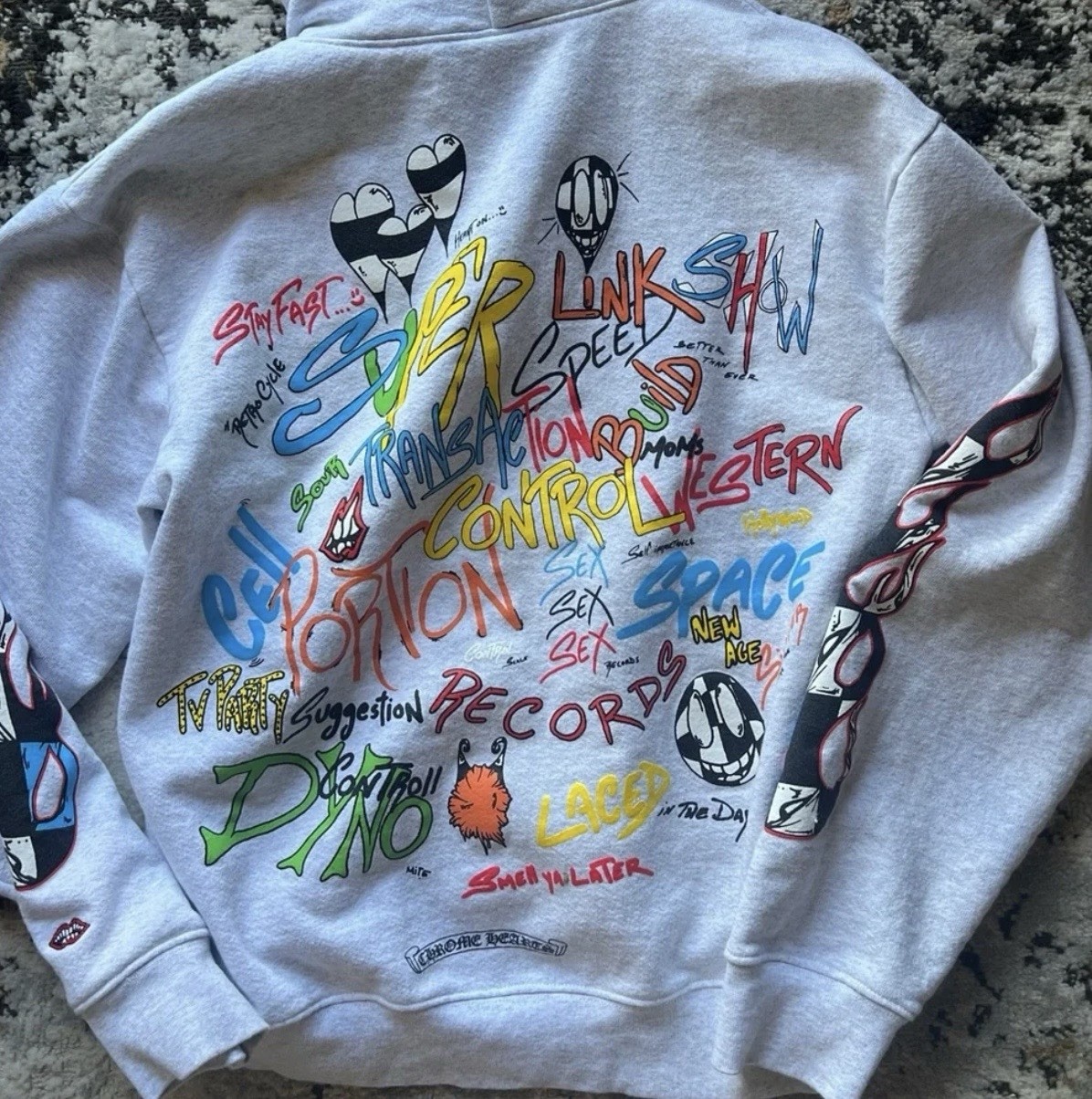 Chrome Hearts Matty Boy Flame Floral Sleeves Hoodie