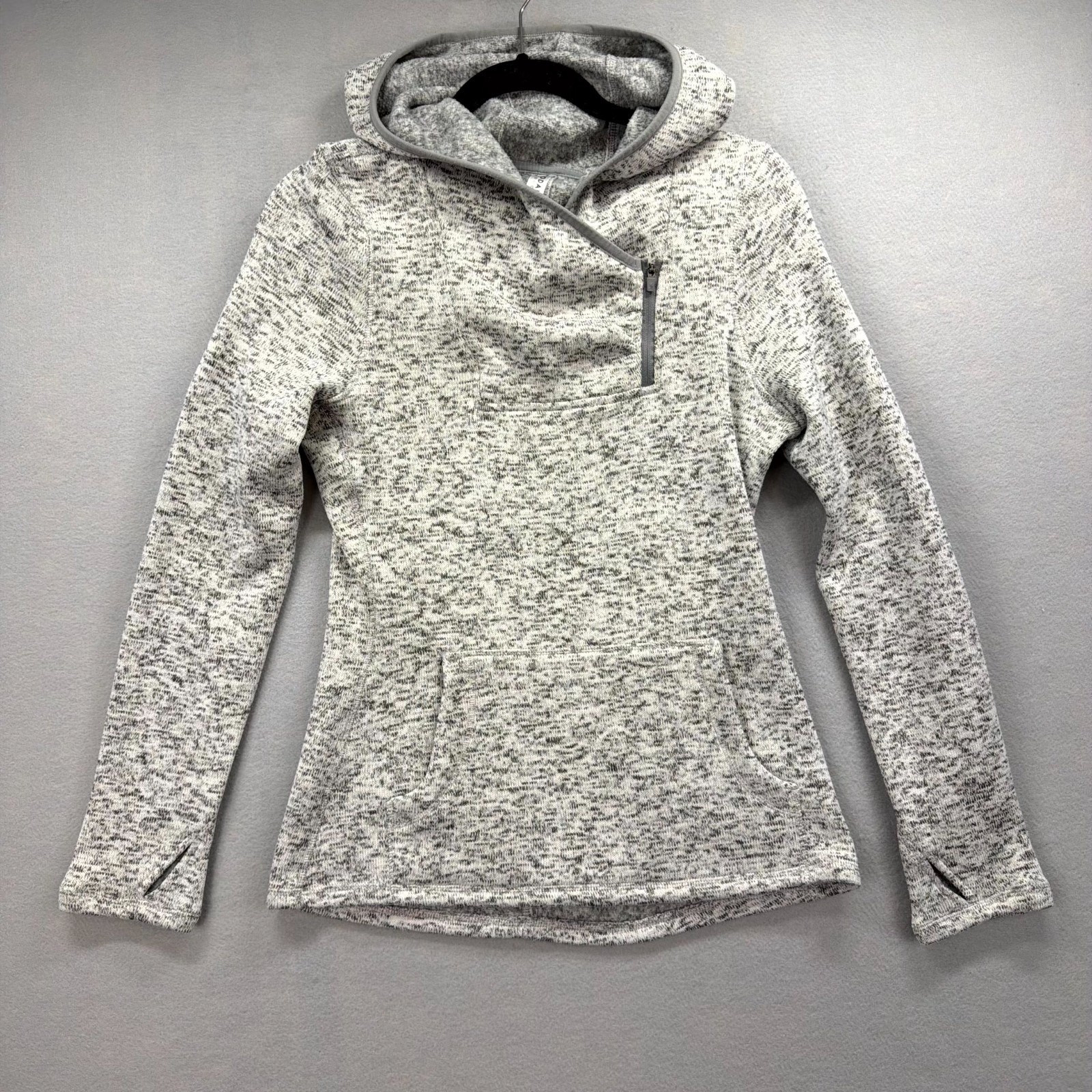 Kyodan Freedom Trail Hoodie Womens Small Gray Heather Fleece Asymmetrical Zip