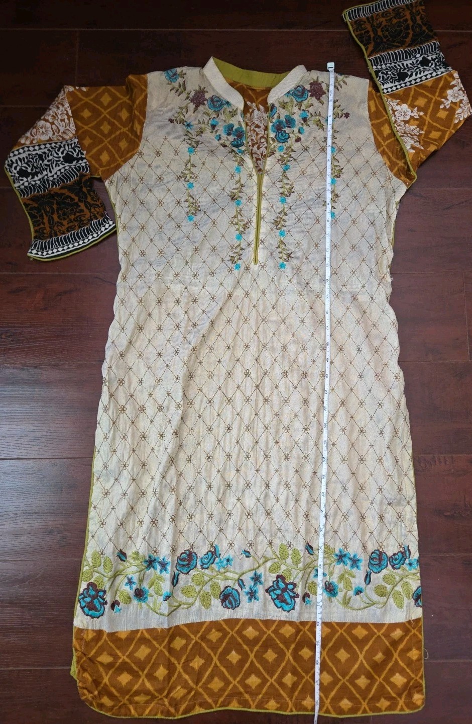 Womens Pakistani Indian 2 Shirts Embroidered Lawn Cotton Silk