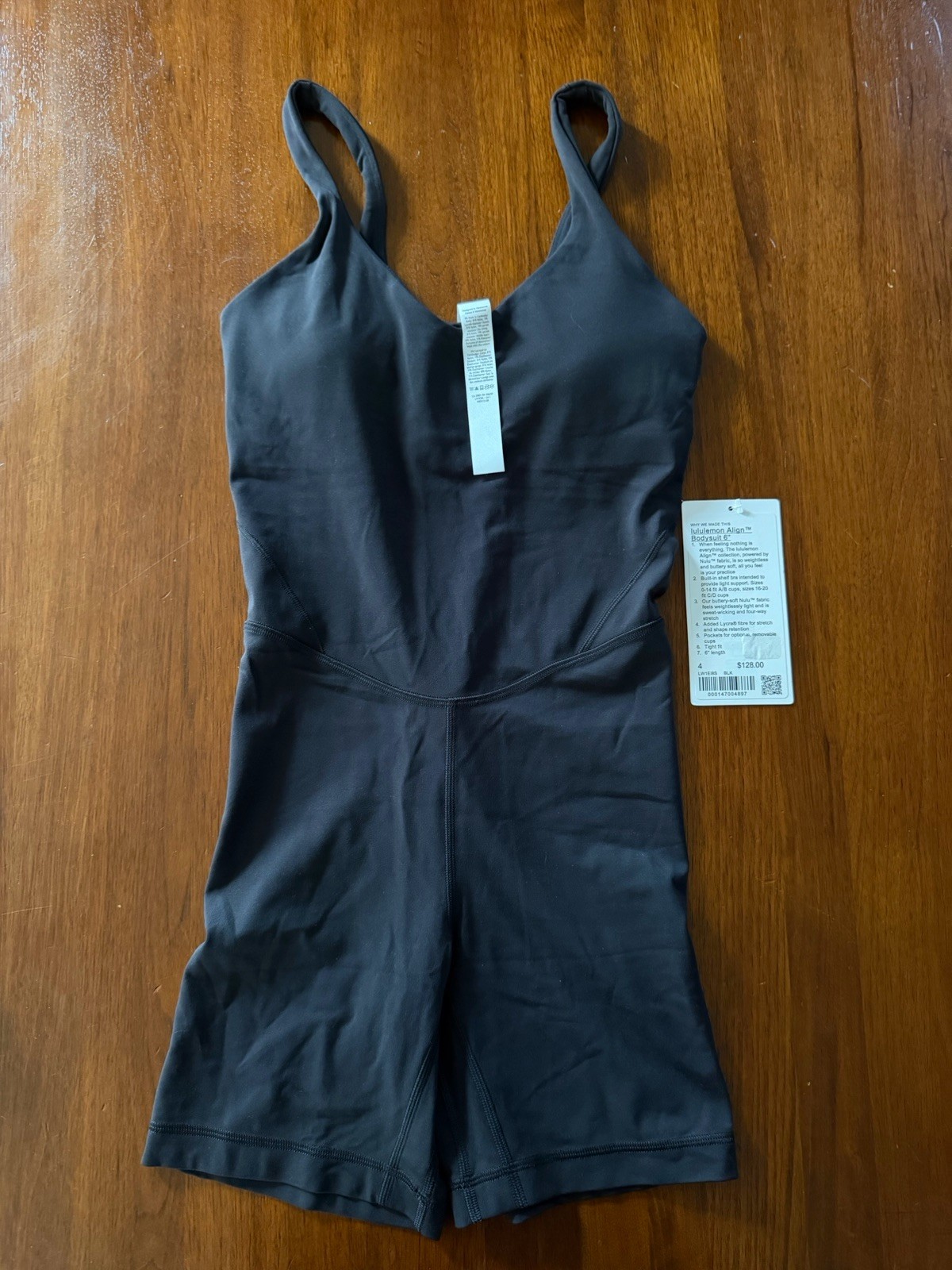 Lululemon Align Body Suit Size 4 Length Black NWT 6” Inseam