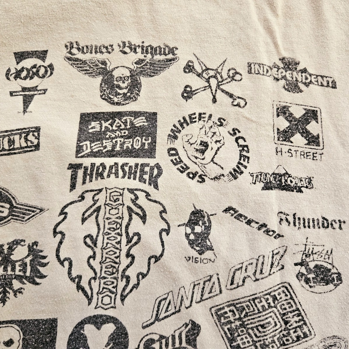 Rare Vintage 80s Skate And Destroy T Shirt Large Single Stitch Vision Hawk Bones