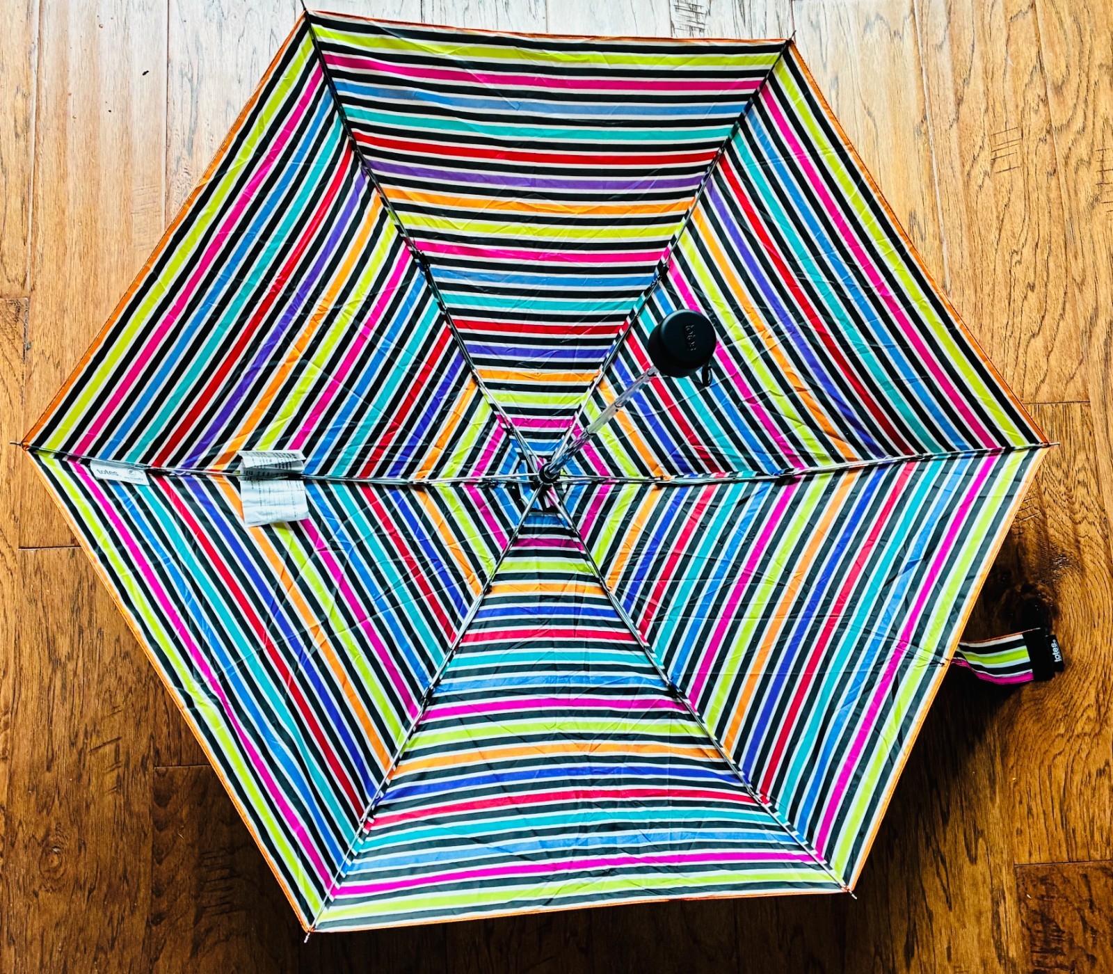 TOTES WOMEN’S UMBRELLA MINI STRIPES 6 inches NWOT