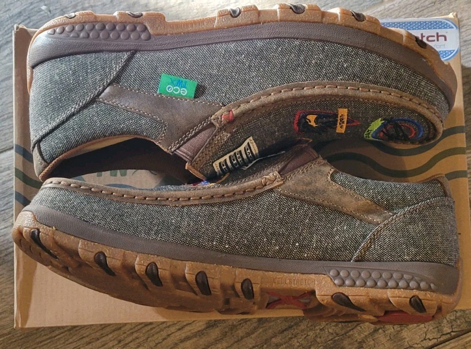 Twisted X Patriotic Patches Tweed Casual Driving Moc Shoes Americana Mens 10 NEW