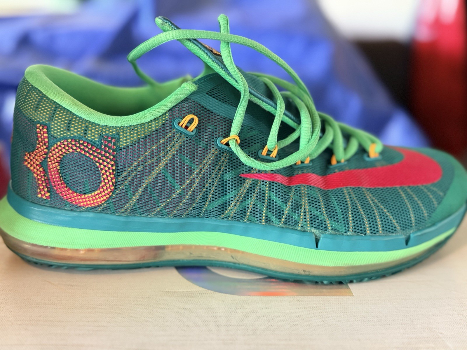 Nike KD 6 VI Mens Size 10.5 Green Pink Basketball Shoes Sneakers