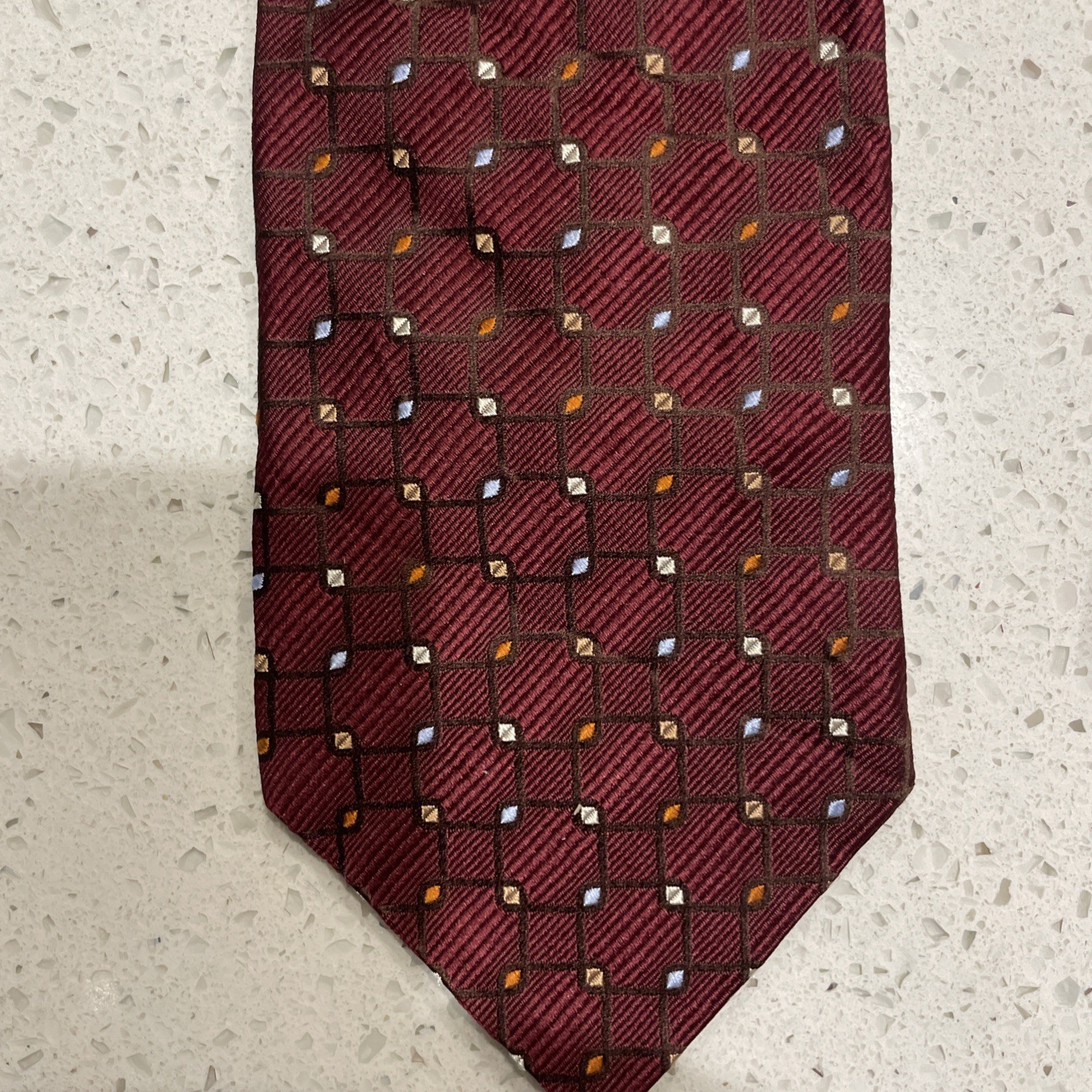 Hart Schaffner Marx Silk Ties Lot Geometric Medallion And Stripe 3pcs Multicolor