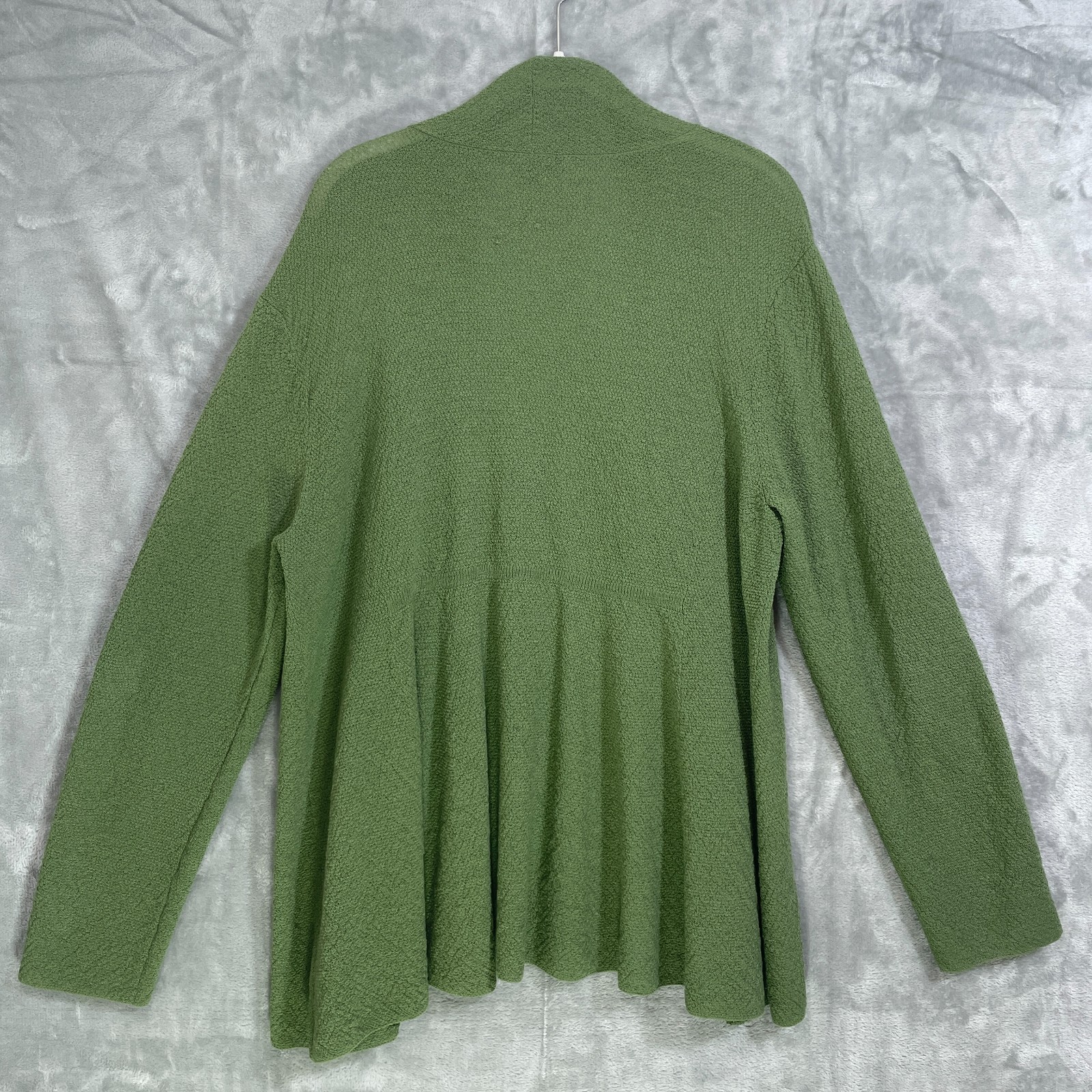 Eileen Fisher 100% Wool Open Front Cardigan + Tank Set Size XL Green Minimalist