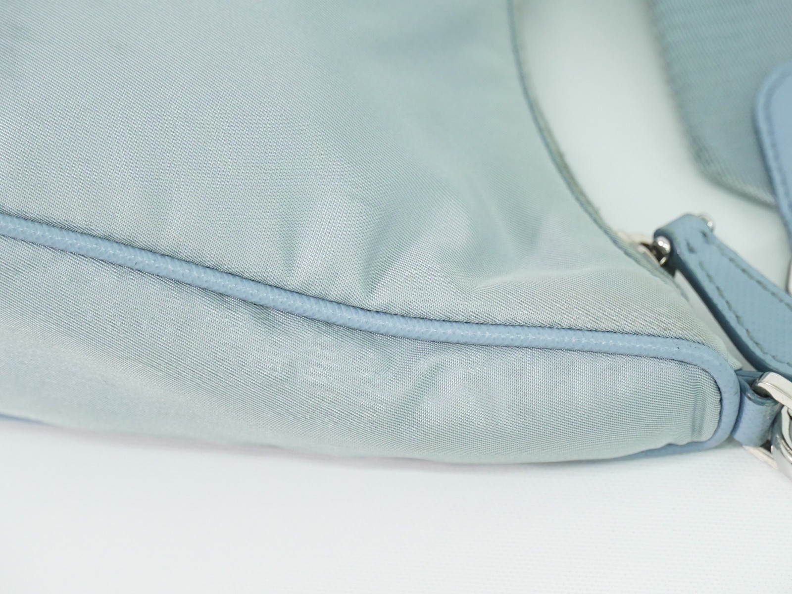 PRADA Re-Edition 2005 Nylon -Shoulder Crossbody Bag Light Blue Silver