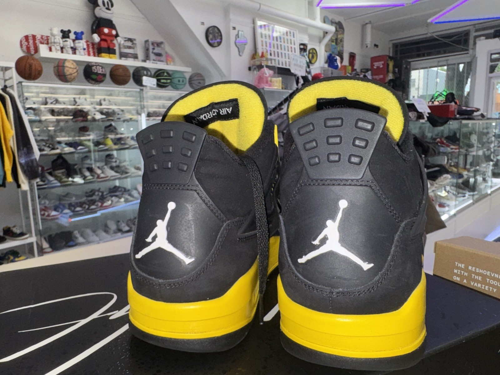 Air Jordan 4 Retro Thunder Black Yellow AJIV AJ4 DH6927 017 Men Shoe Size 12.5