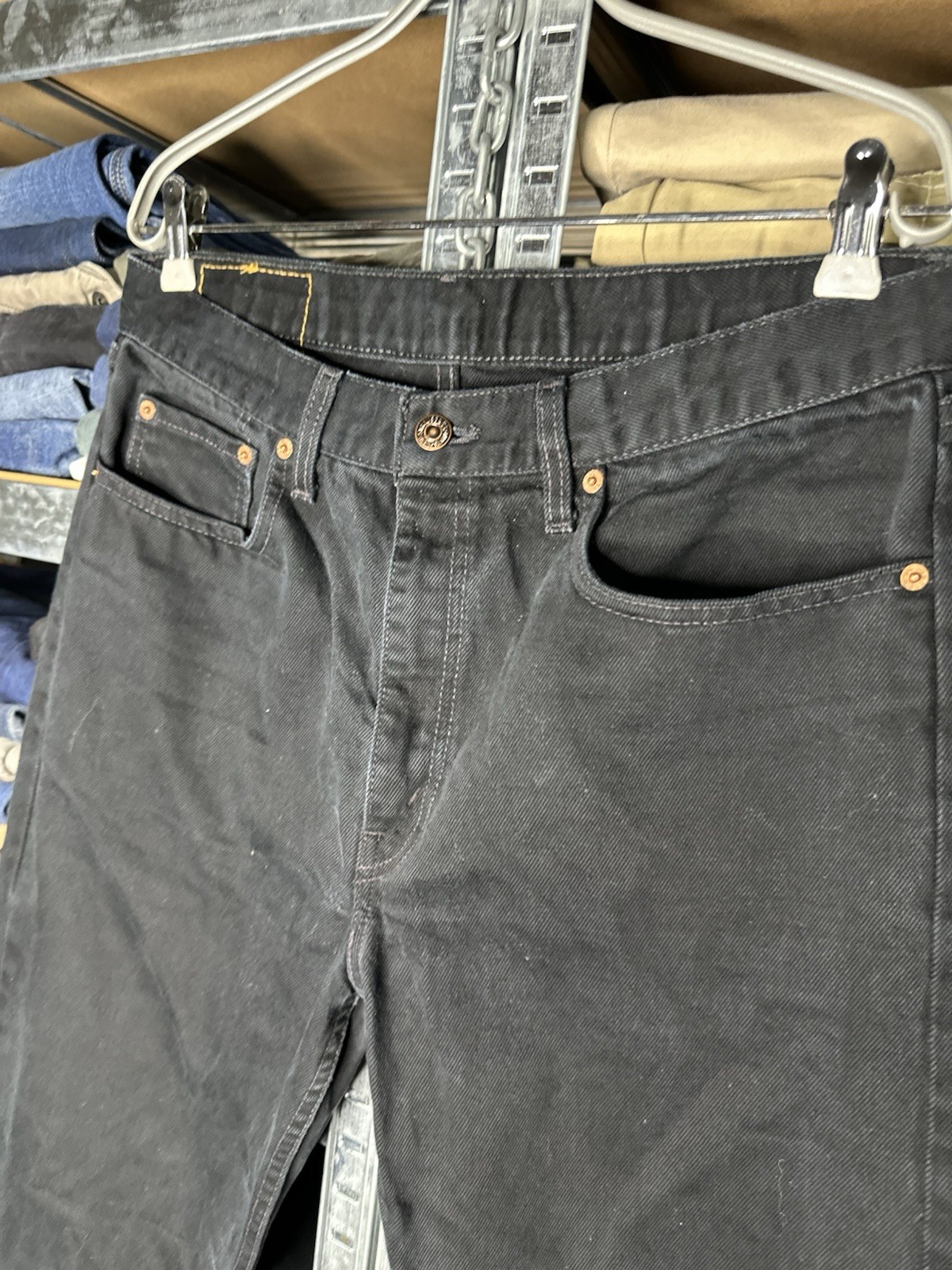 Vintage Levi’s 615 02 Orange Tab Black Denim Jeans Straight Fit W34 L34