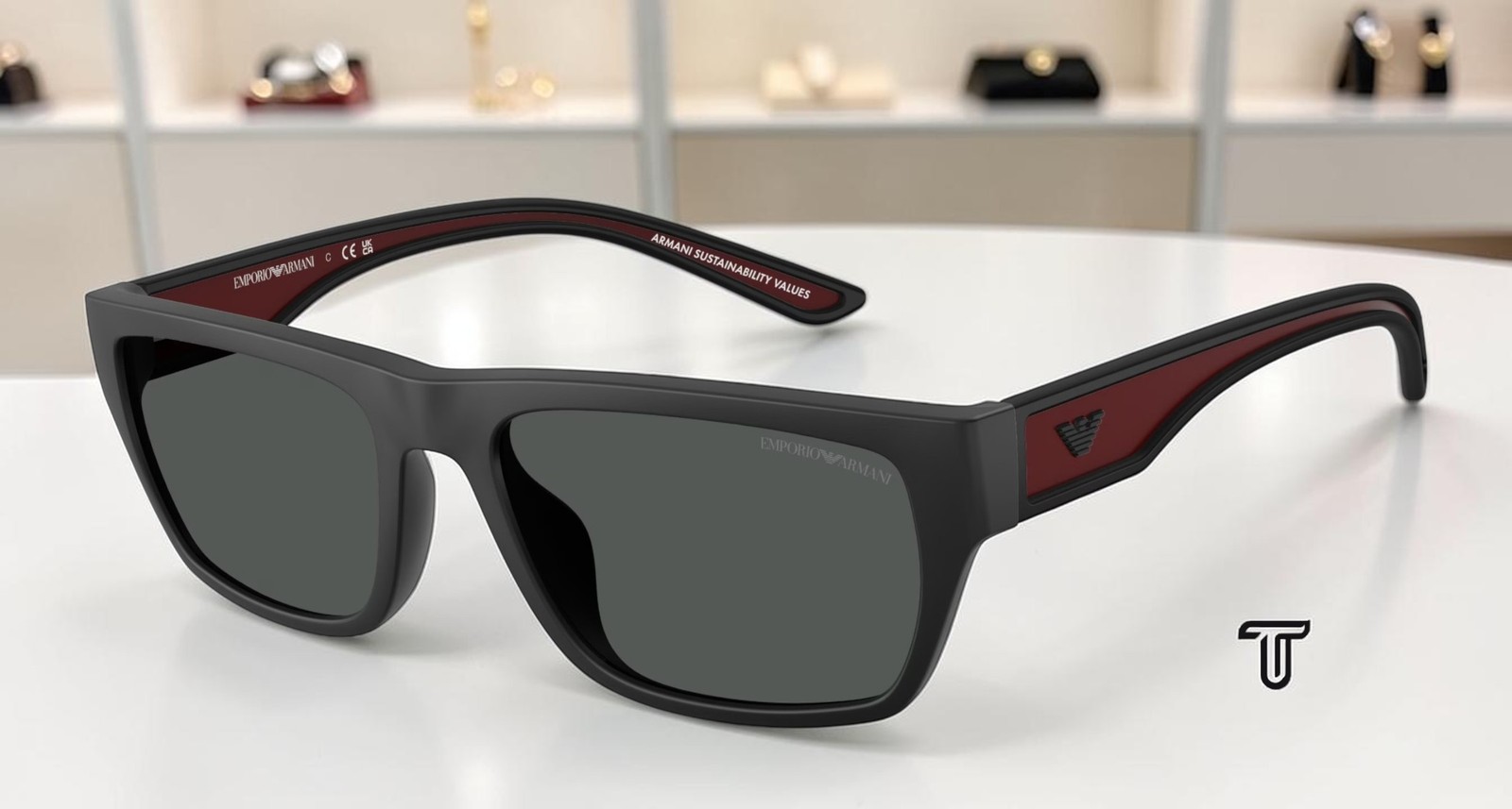 EMPORIO ARMANI EA4267U 500987 Rubber Matte Black Dark Grey 57mm Men’s Sunglasses