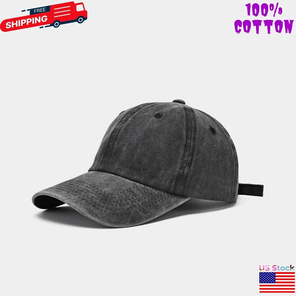 Cotton Baseball Cap Ball Dad Hat Adjustable Plain Solid Washed Men Premium 2026