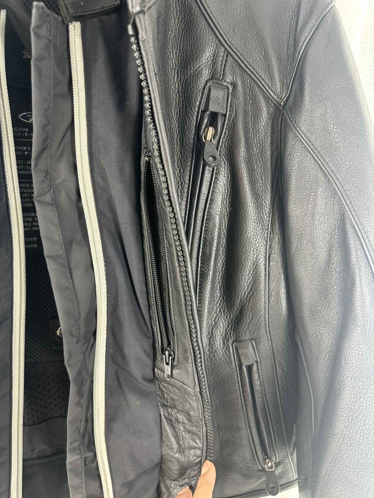 Harley-Davidson FXRG Leather Jacket Womens M Moto Biker 98520-05VW Armor