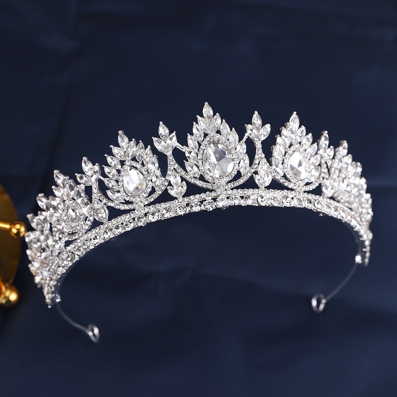 7cm Tall Large Crystal Tiara Crown Wedding Bridal Queen Princess Prom For Women