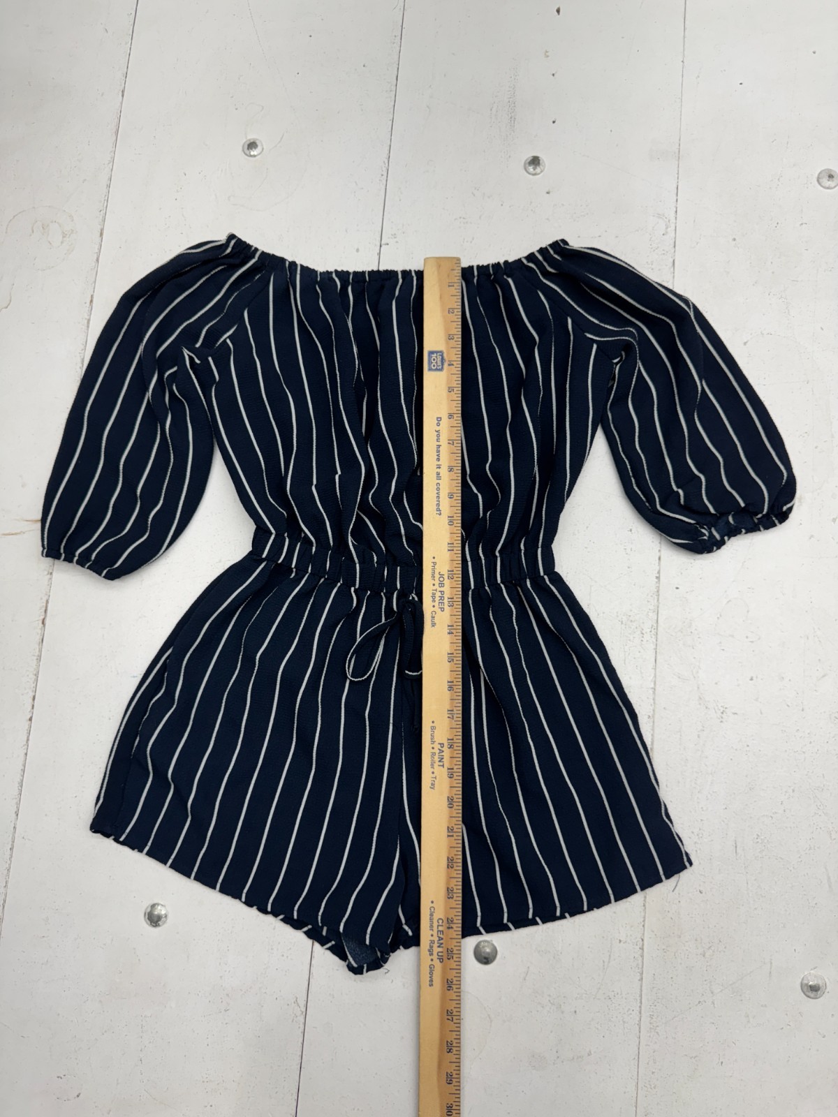 Toxik3 Dark Blue White Striped One Piece Romper Womens Size Medium