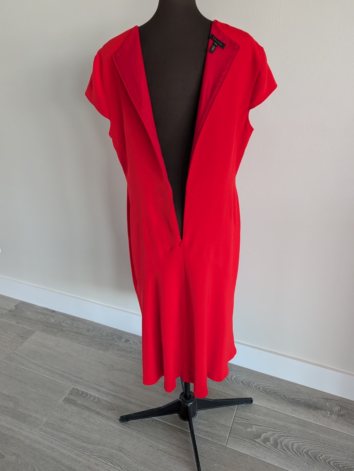 $1.3K Escada midi long dress in red sz 44 14 XL