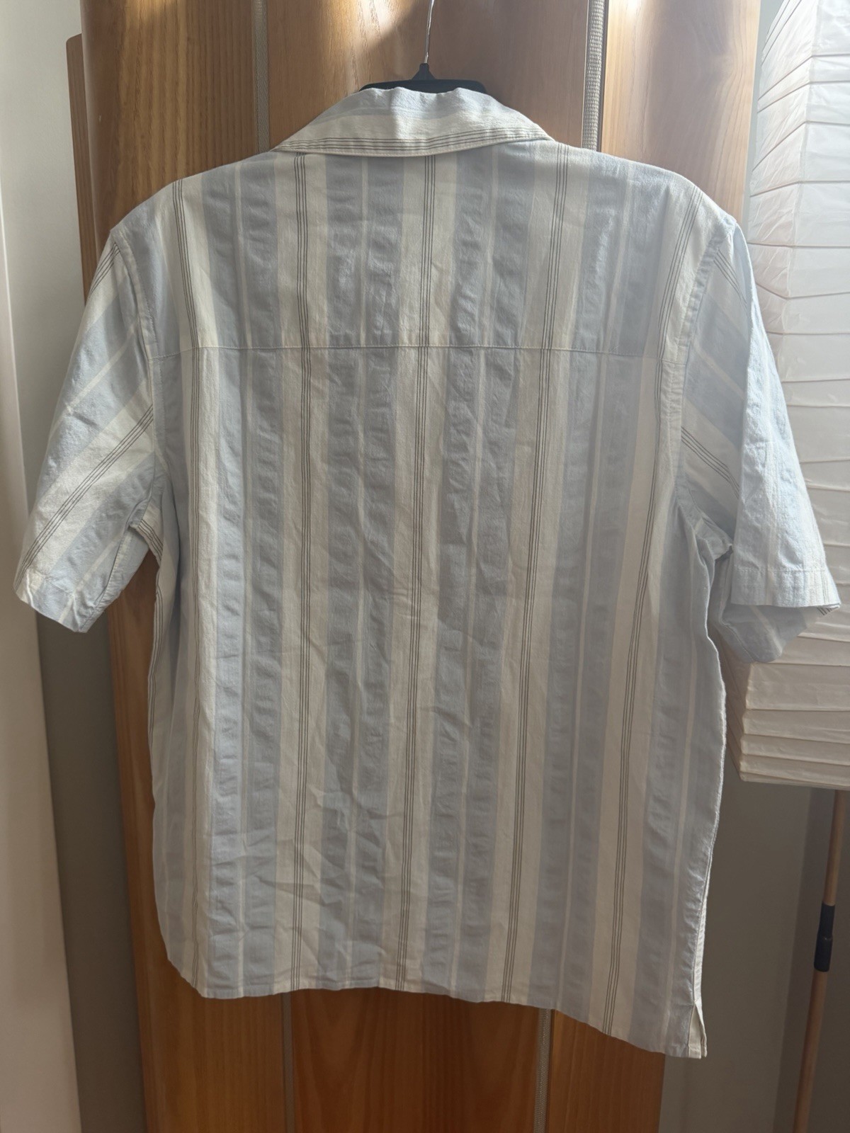 New Wax London Didcot Stripe Cotton Seersucker Shirt Sz M $175 MSRP