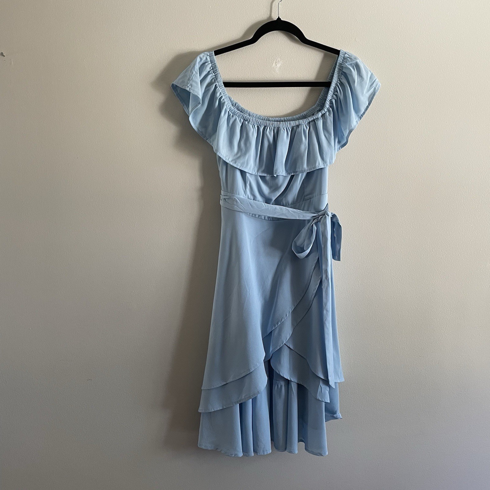 Windsor Women L Belted Chasing Dreams Off The Shoulder Ruffle High-Low Dress