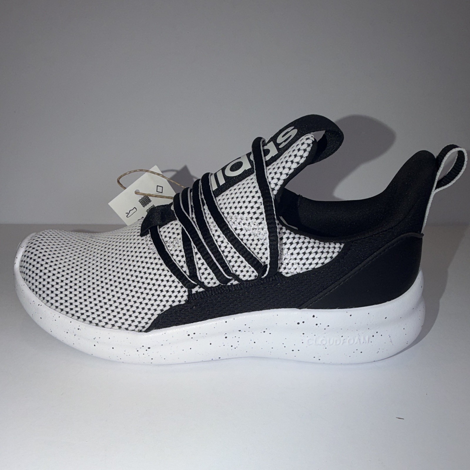 adidas Lite Racer Adapt 7.0 Low Top Slip-On Black/White Kids 3 IE6384
