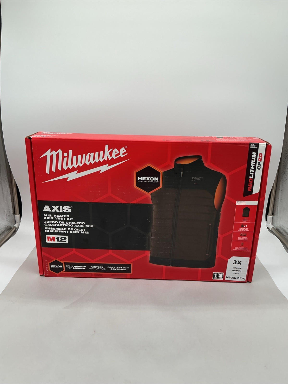 Milwaukee M300N-213x M12 Heated Brown Axis Vest Kit