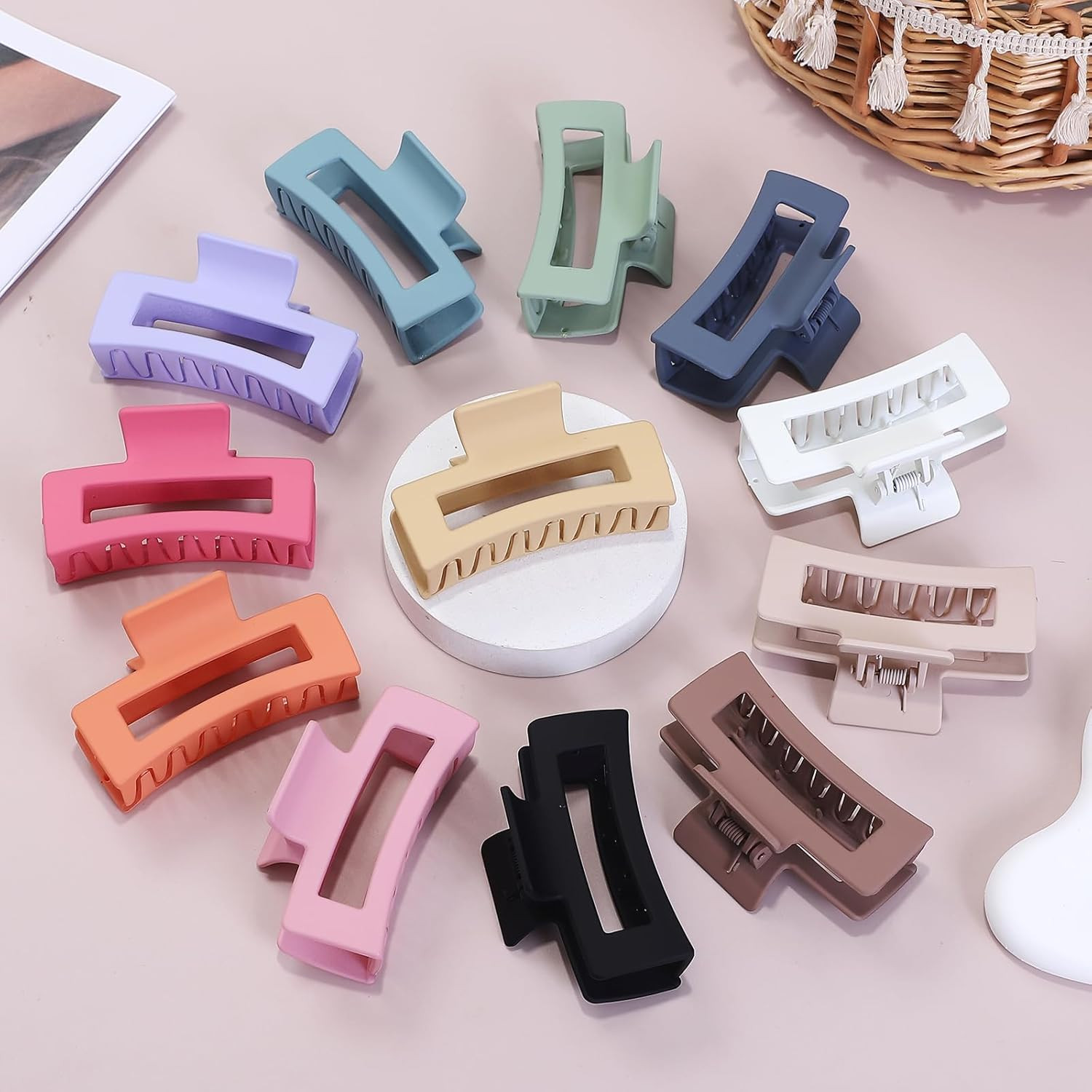 12 Pcs Medium Hair Clips, 3.5 Inch, Colorful – Hair Clips for Thick and Thin Hai