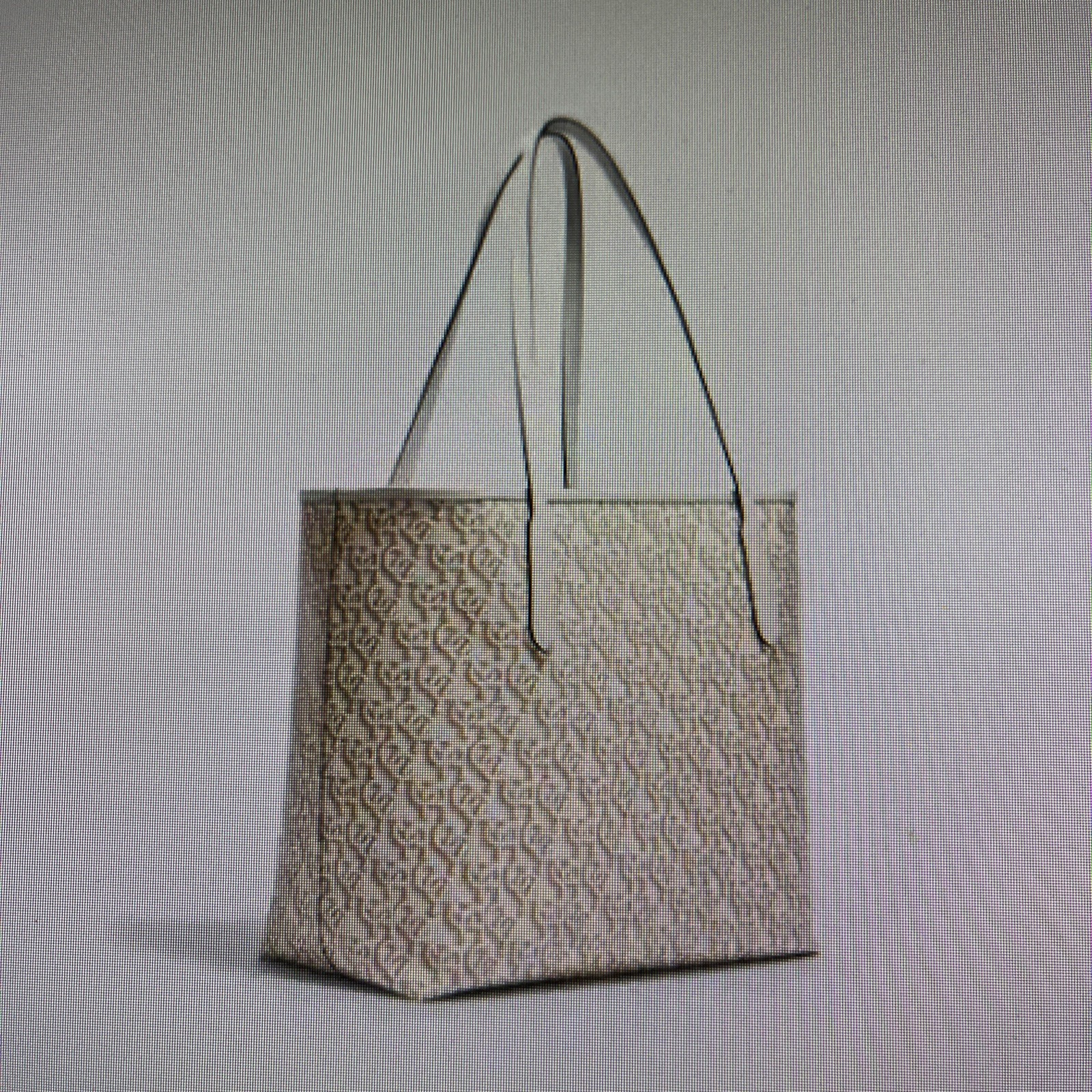 NWT Coach CF342 City Tote with Monogram Print in Canvas & Leather Gold Chalk Bag