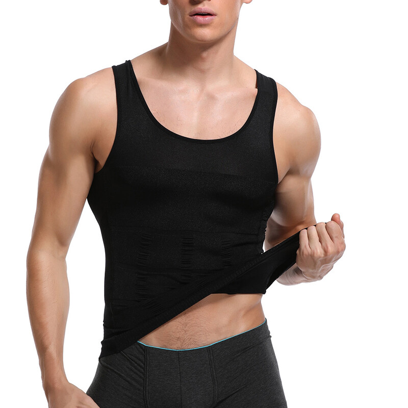 1-3 Pack Compression Shirts for Men Slimming Body Shaper Vest Fajas para Hombres