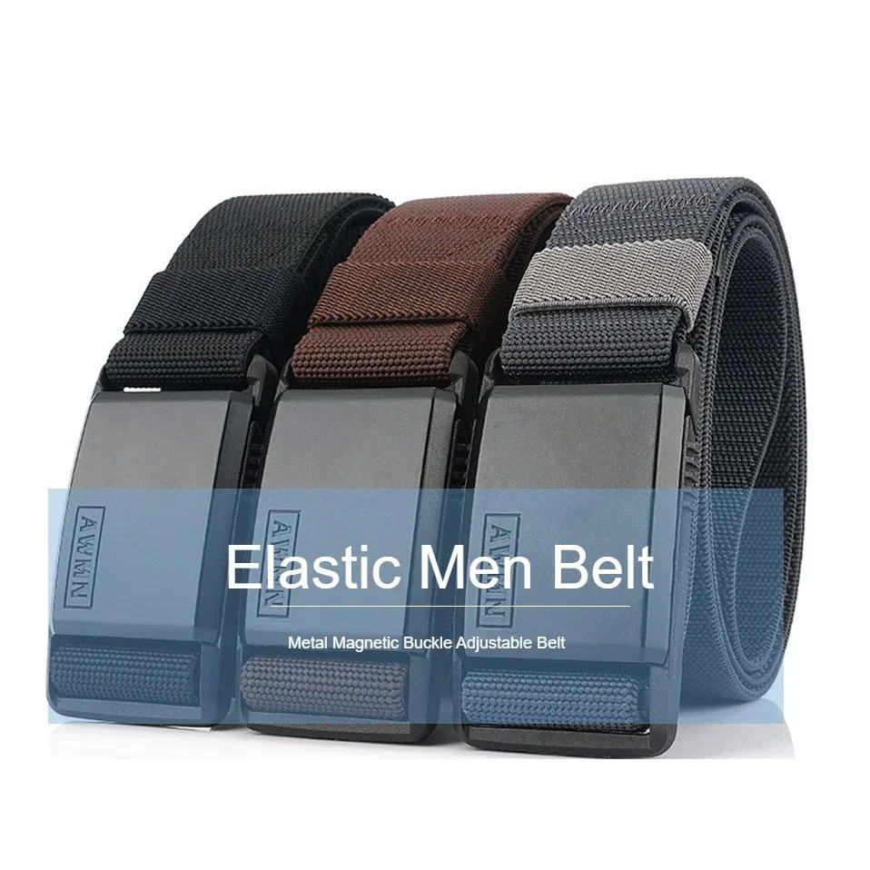 Belt Magnetic Buckle Adjustable Belts For Men Military Combat Elastic Bel