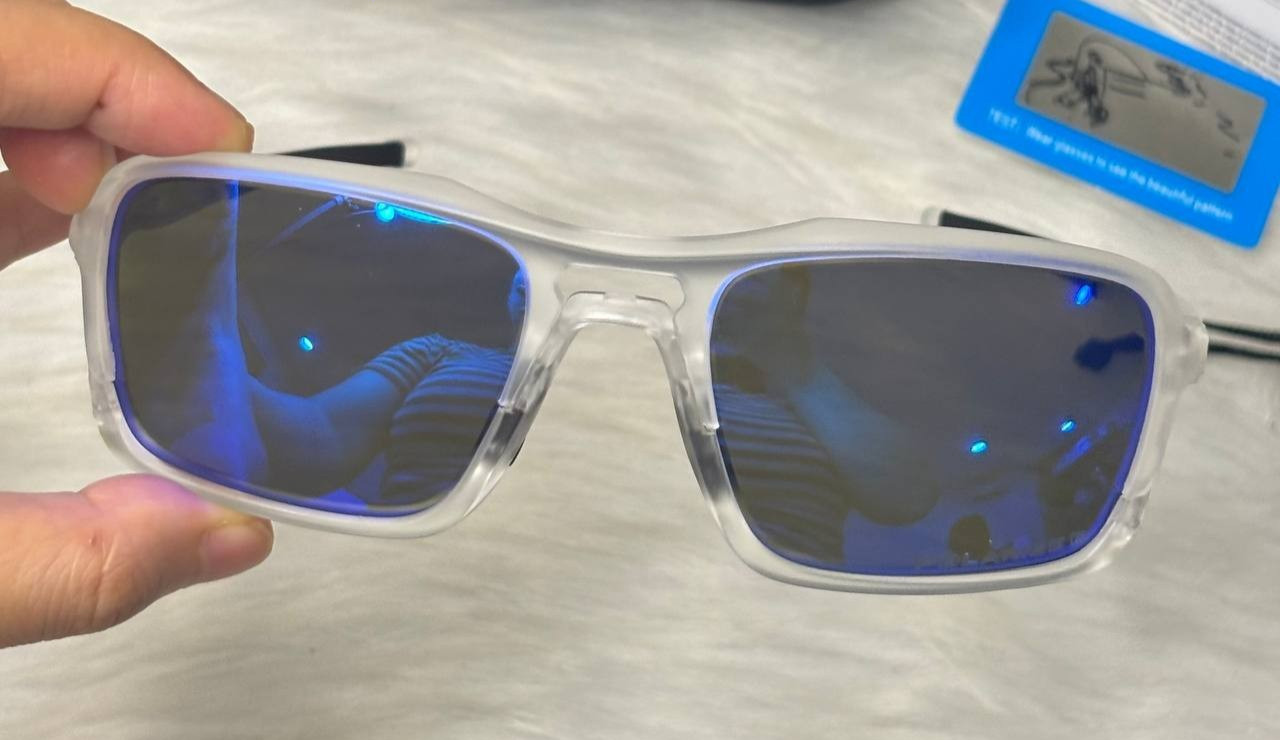 Oakley Triggerman Sunglasses Matte Clear Frame Prizm Polarized Deep Blue Lenses