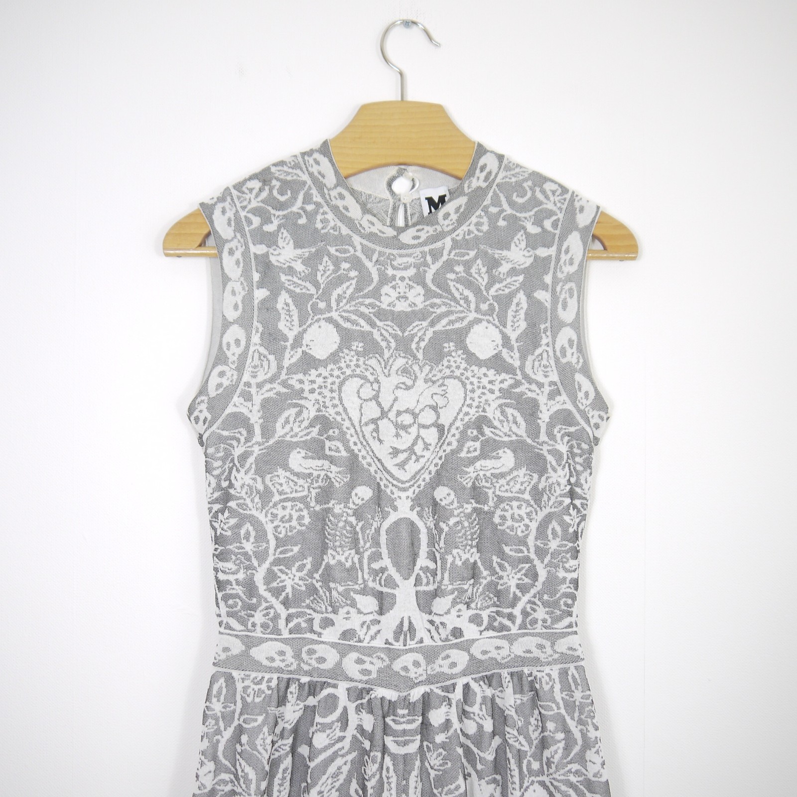 Missoni Jumpuit Grey Wide Leg 2015 Summer RTW Skull Knit Sleeveless Size 10