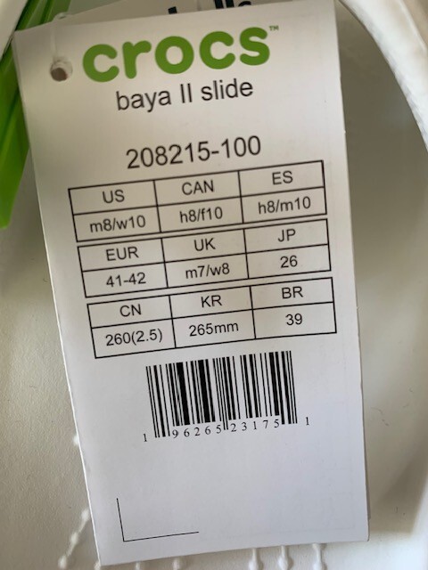 Crocs Men’s/Women’s Baya II Slides, M/Size 8 W/10 EUR 41-42 FREE SHIP!