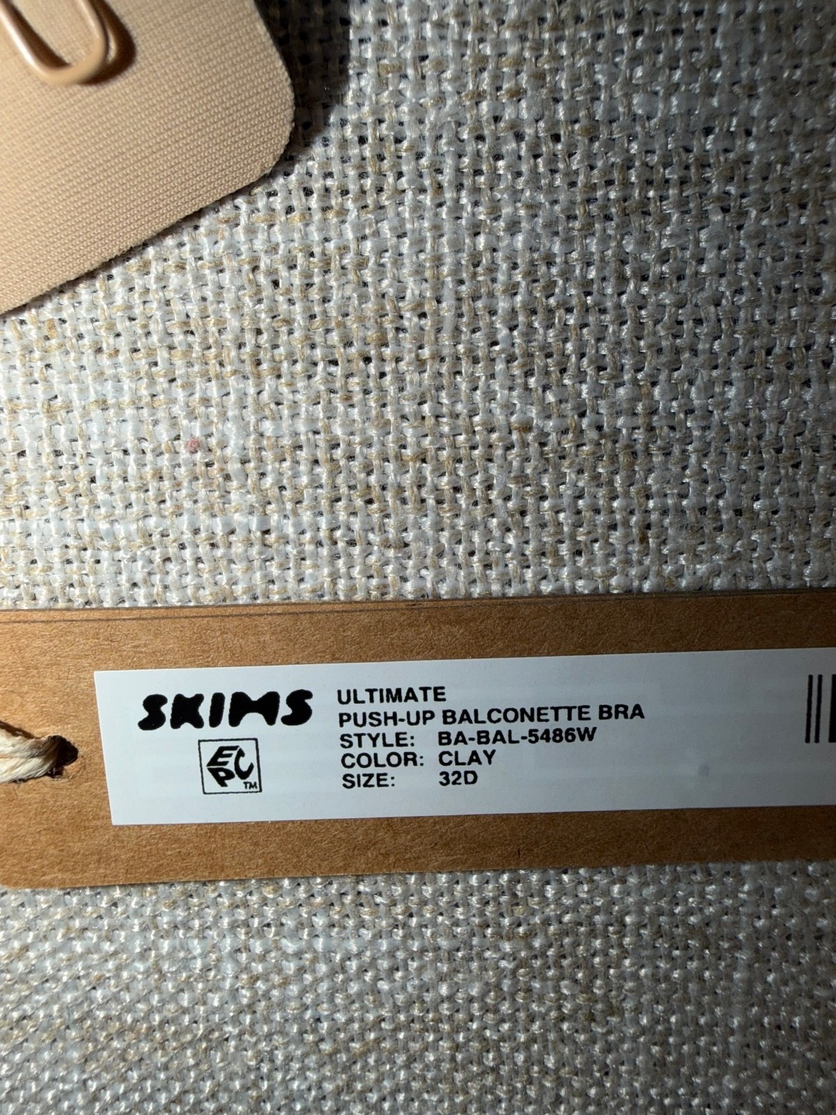 SKIMS Ultimate Push-Up Balconette Bra in Clay, Size 32D