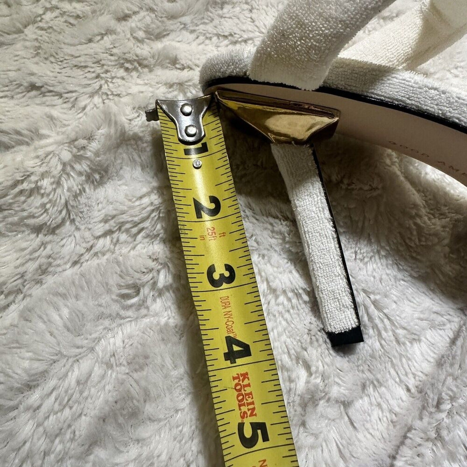 Good American White Terry Cloth Mule Sandals 4” Heel Size 11 NWT Resort