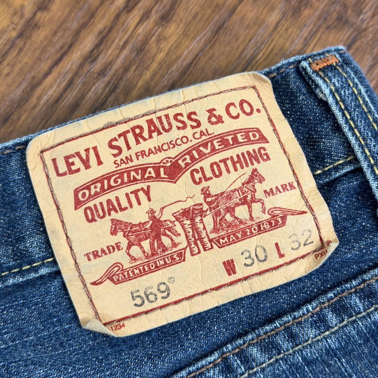 Levis 569 Jeans Men 30 (Fits 29×30) Blue Straight Loose Dark Wash Cotton Denim